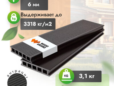 Террасная доска ДПК150x28 мм антрацит