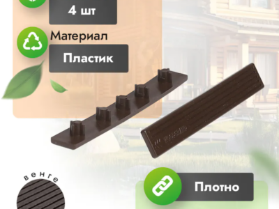 Заглушка для террасной доски ДПК 140x20 мм (компл. 4 шт) венге