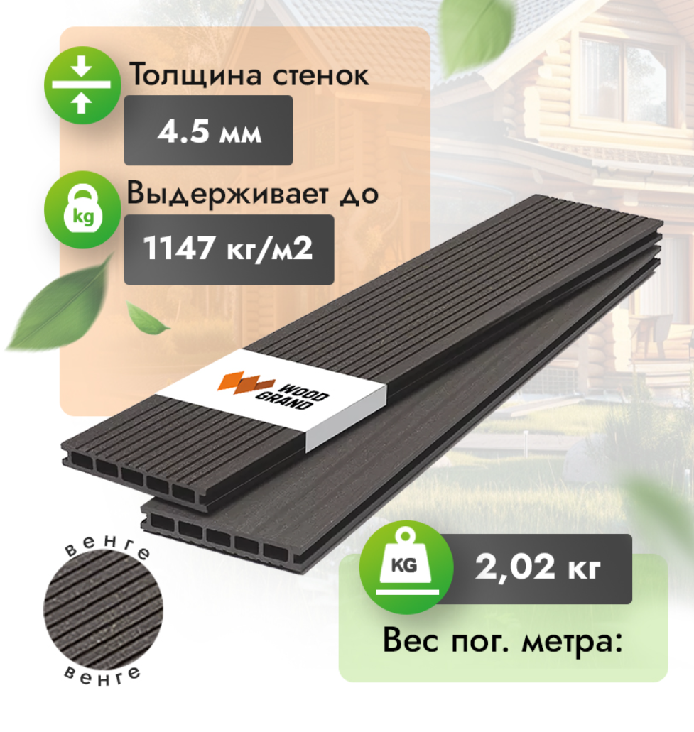 Террасная доска ДПК Пенза 140 на 20 венге