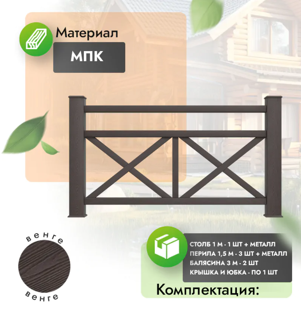 Комплект ограждения «Magnifico» (полный комплект) венге