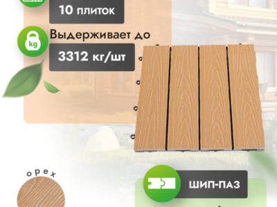 Садовый паркет МПК Classic «Орех» с тиснением