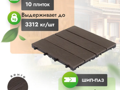 Садовый паркет МПК Classic «Венге» с тиснением