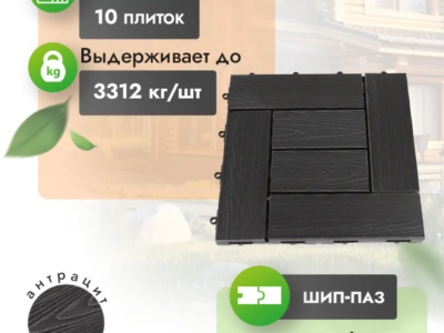 Садовый паркет МПК Modern «Антрацит» с тиснением