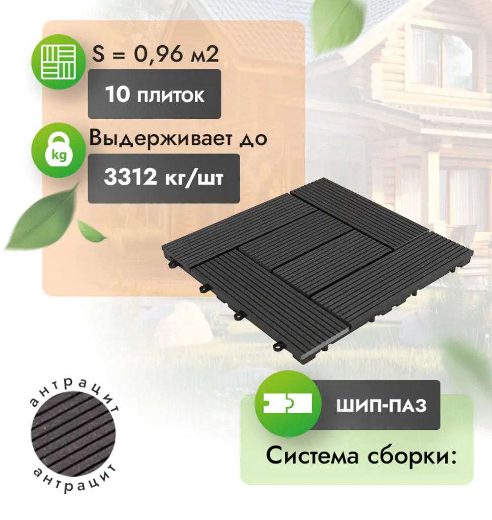 Садовый паркет МПК Modern «Антрацит»
