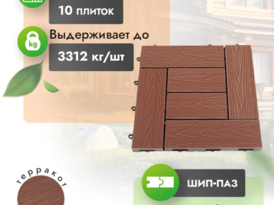 Садовый паркет МПК Modern «Терракот» с тиснением