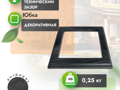 Юбка с тиснением МПК для столба 170x170 мм антрацит