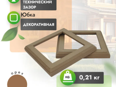 Юбка МПК для столба 170x170 мм орех